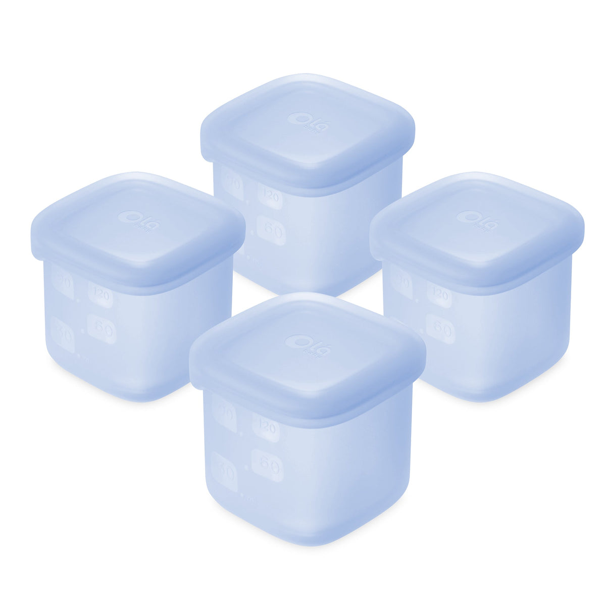 Olababy Silicone Baby Food Storage Containers, Freezer-Safe (4-Pack)