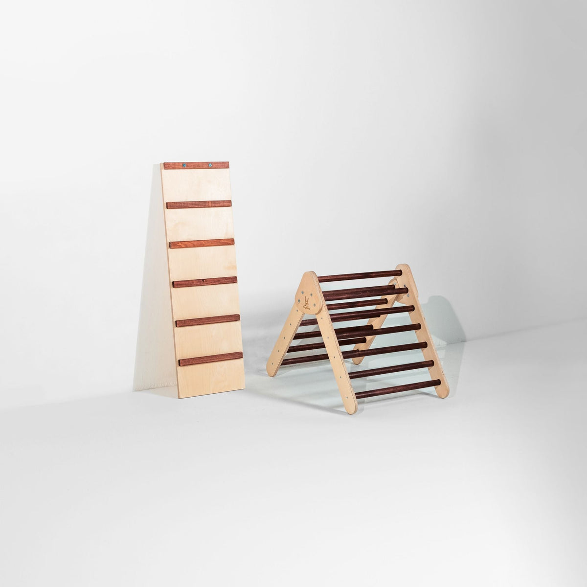 Bunny Hopkins My First Climber Playset – Mini Pikler Triangle with Reversible Ramp, Made in the USA