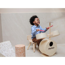 Load image into Gallery viewer, PlanToys Eco-Friendly Wooden Kids&#39; Drum Set
