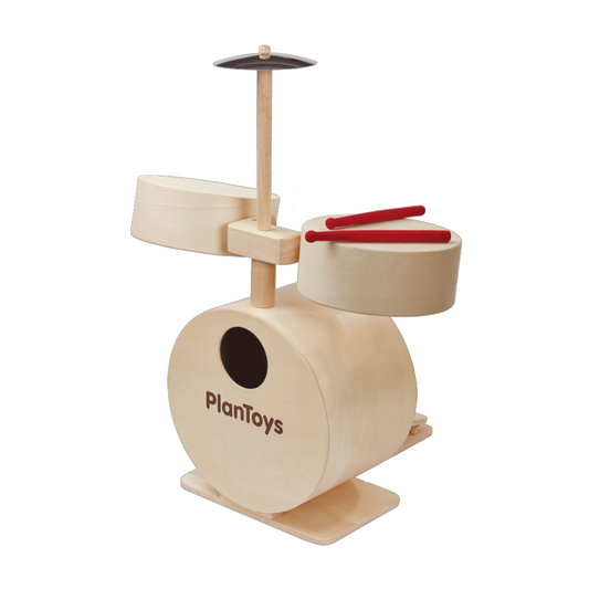 PlanToys Eco-Friendly Wooden Kids' Drum Set