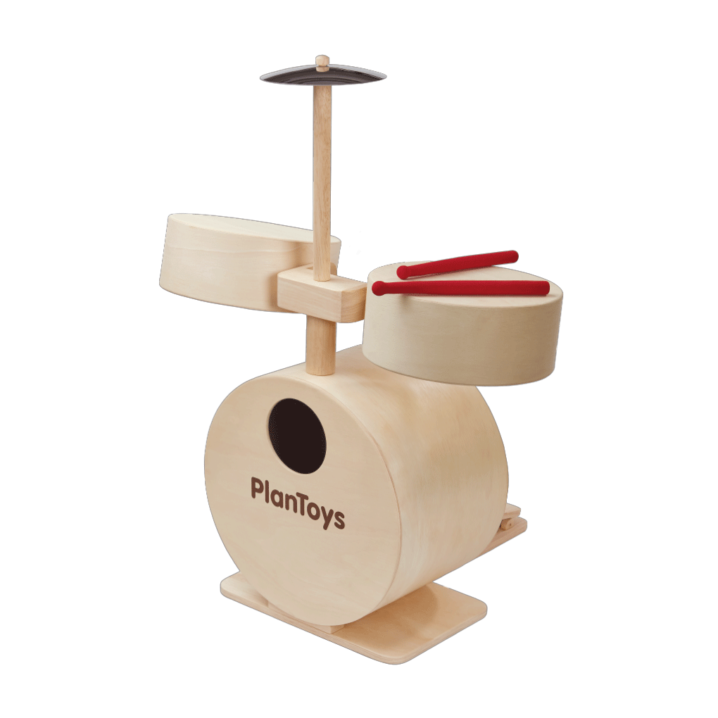 PlanToys Eco-Friendly Wooden Kids' Drum Set