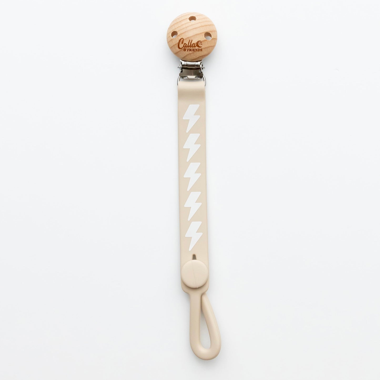 Calla and Friends Silicone Non-Toxic Nash Everything Pacifier Clip - Bolt