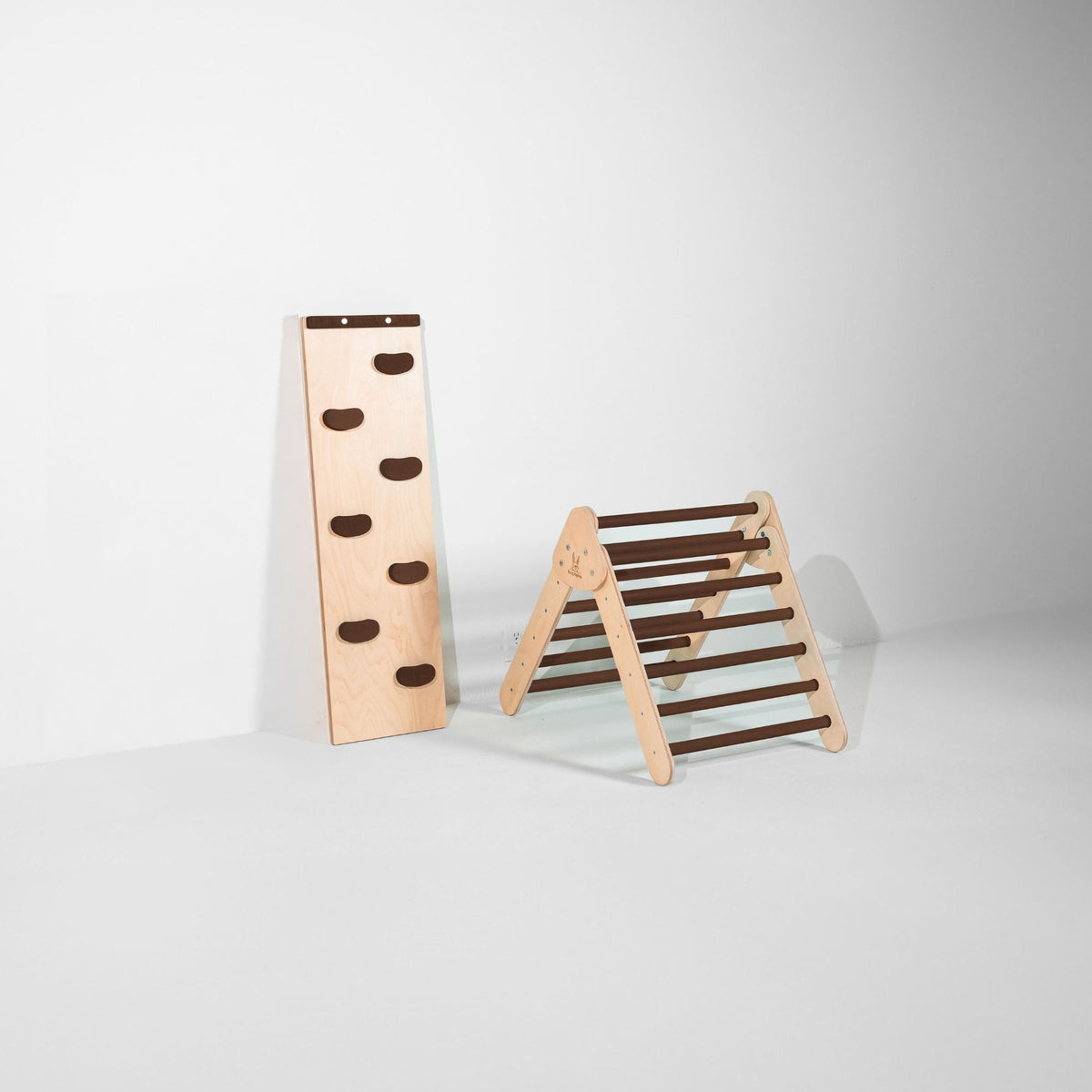 Bunny Hopkins My First Climber Playset – Mini Pikler Triangle with Reversible Ramp, Made in the USA