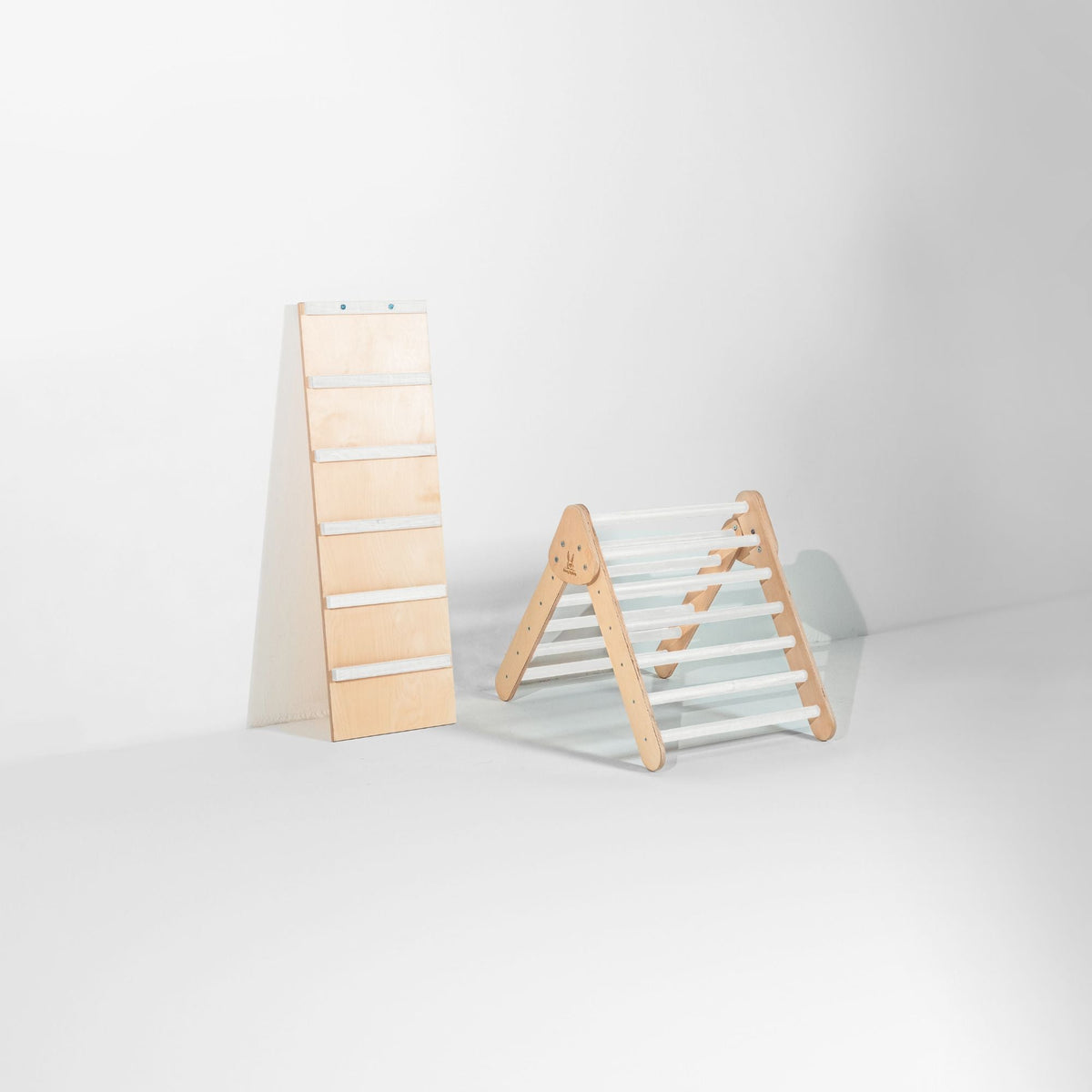 Bunny Hopkins My First Climber Playset – Mini Pikler Triangle with Reversible Ramp, Made in the USA