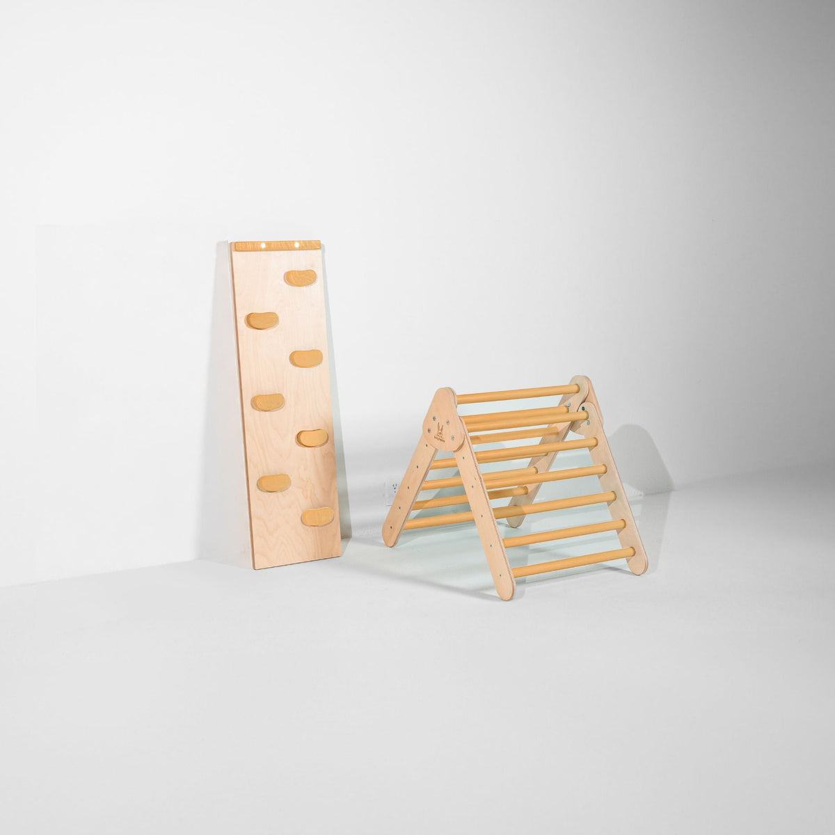 Bunny Hopkins My First Climber Playset – Mini Pikler Triangle with Reversible Ramp, Made in the USA