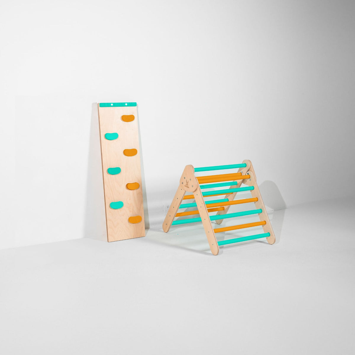 Bunny Hopkins My First Climber Playset – Mini Pikler Triangle with Reversible Ramp, Made in the USA