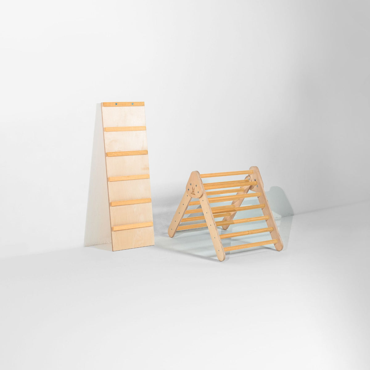 Bunny Hopkins My First Climber Playset – Mini Pikler Triangle with Reversible Ramp, Made in the USA