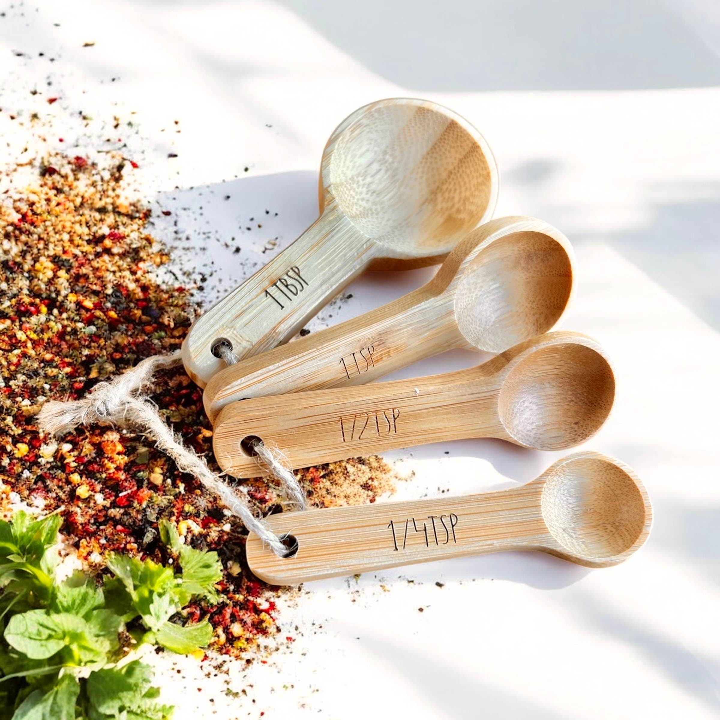 Bamboo Teaspoon Measuring Spoon Set - Thumbnail 2