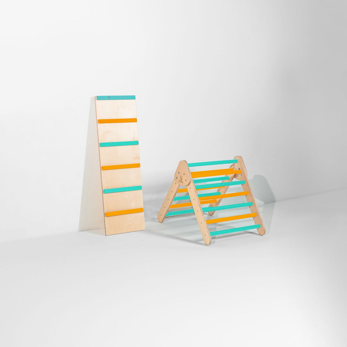 Bunny Hopkins My First Climber Playset – Mini Pikler Triangle with Reversible Ramp, Made in the USA
