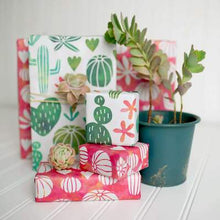 Load image into Gallery viewer, Watercolor Cactus • Double-Sided Eco Wrapping Paper • Everyday Edition
