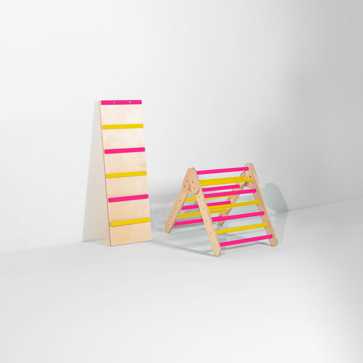 Bunny Hopkins My First Climber Playset – Mini Pikler Triangle with Reversible Ramp, Made in the USA