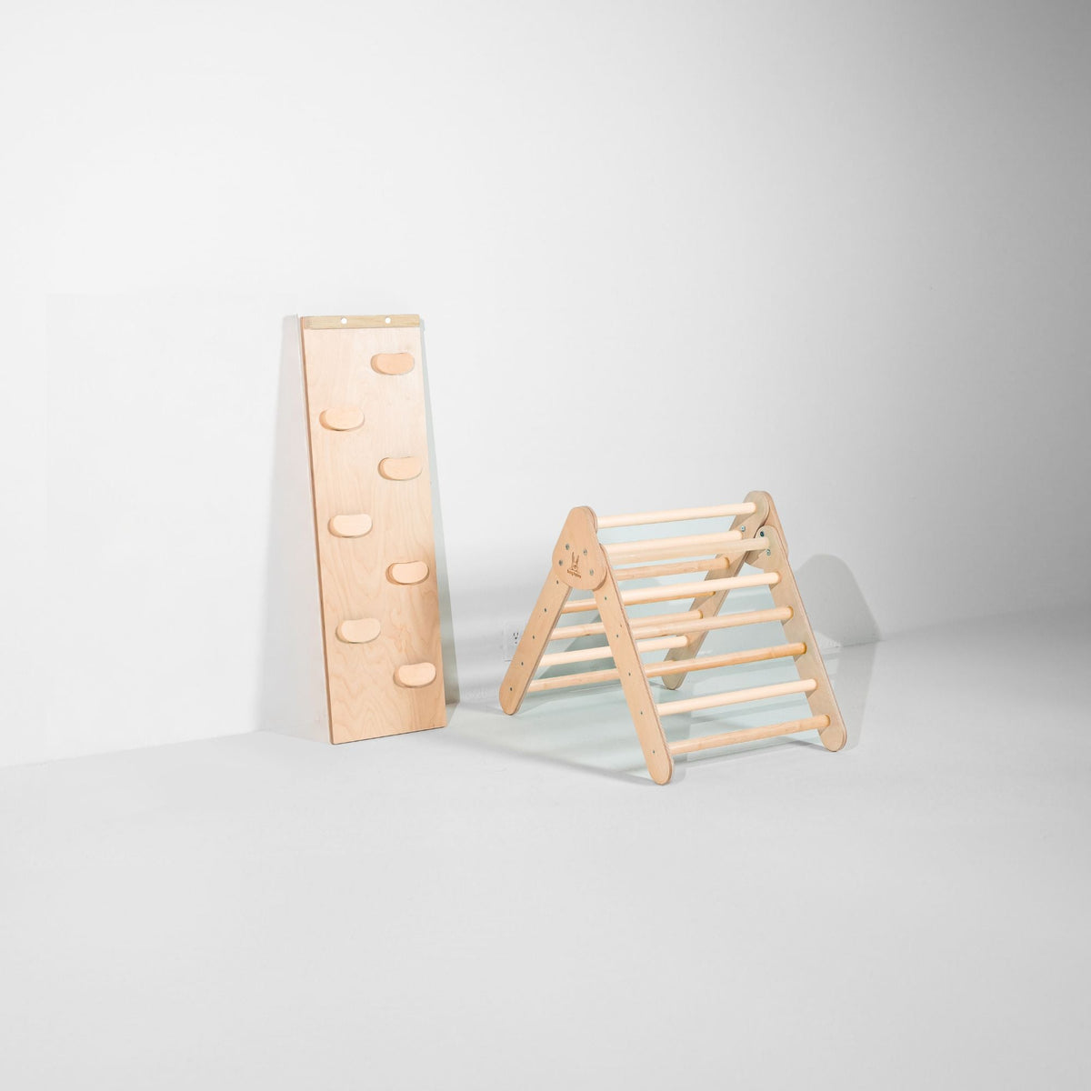 Bunny Hopkins My First Climber Playset – Mini Pikler Triangle with Reversible Ramp, Made in the USA