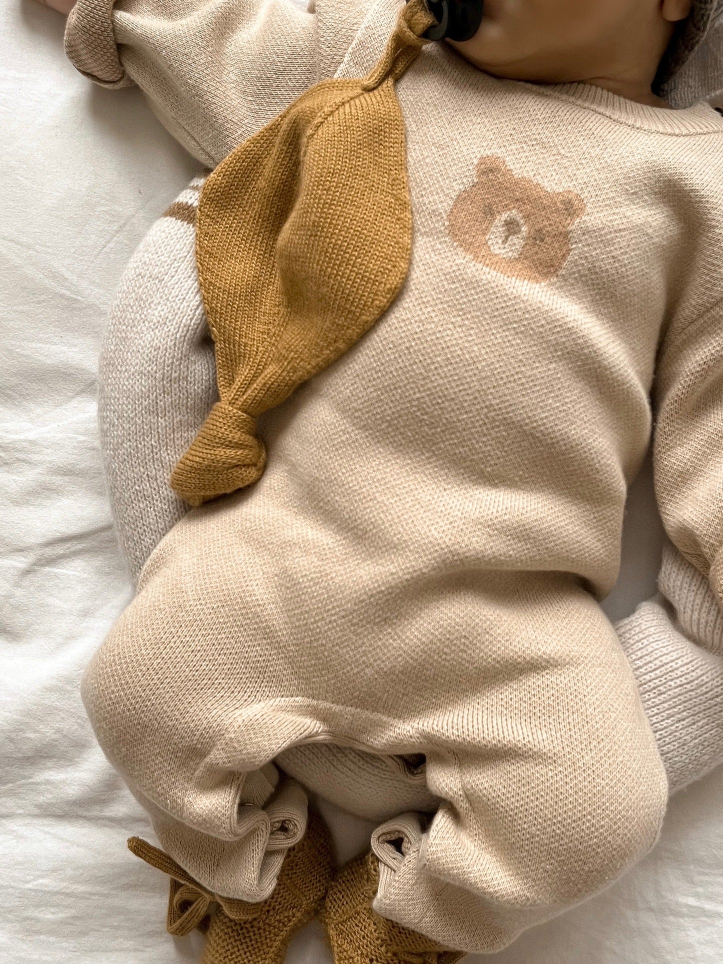 Luna + Luca Organic Cotton Bear Jacquard Jumpsuit