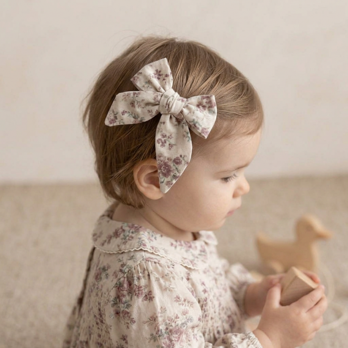 Organic Fabric Hair Bow Clip for Kids – Wildrose