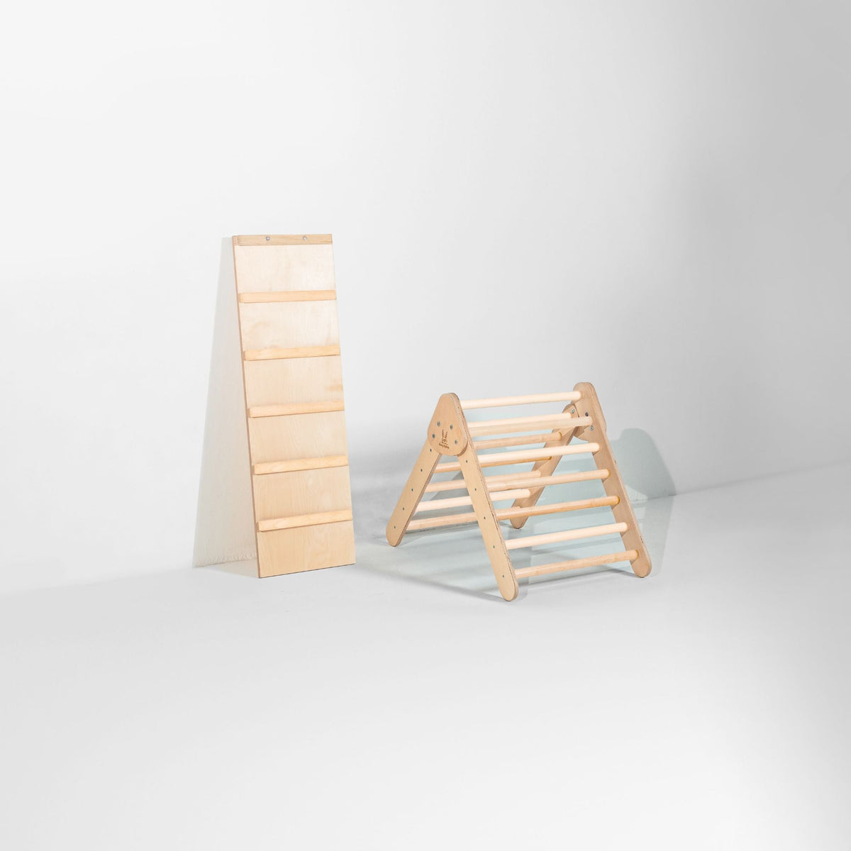 Bunny Hopkins My First Climber Playset – Mini Pikler Triangle with Reversible Ramp, Made in the USA