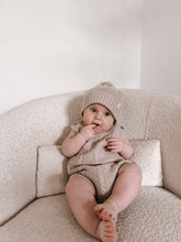 Load image into Gallery viewer, Luca + Luna Organic Cotton Cable Knit Baby Summer Romper - Heather Beige
