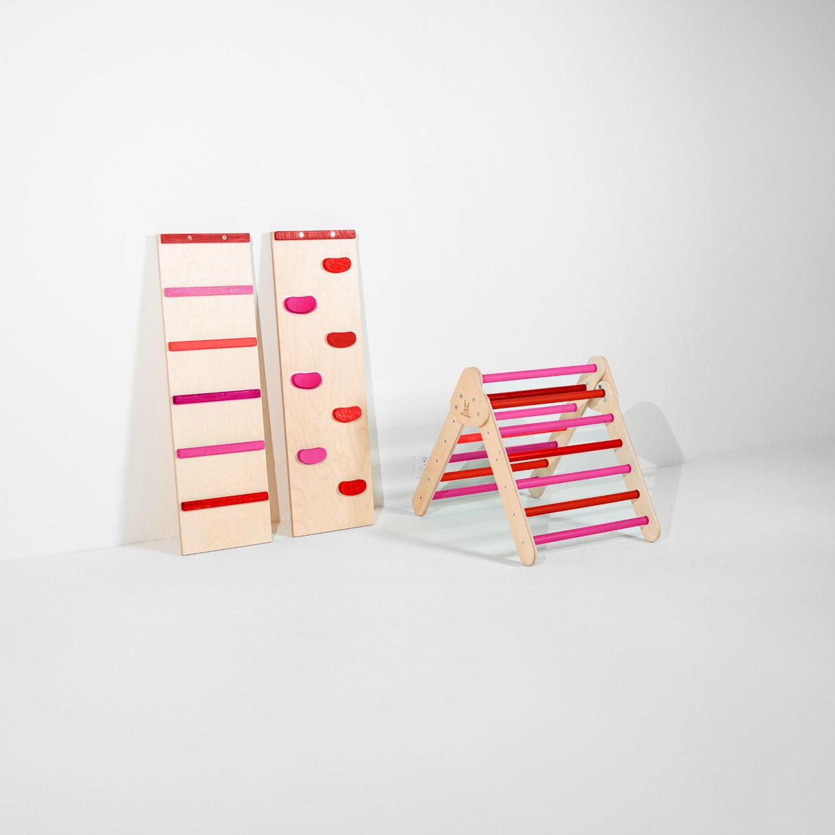 Bunny Hopkins My First Climber Playset – Mini Pikler Triangle with Reversible Ramp, Made in the USA