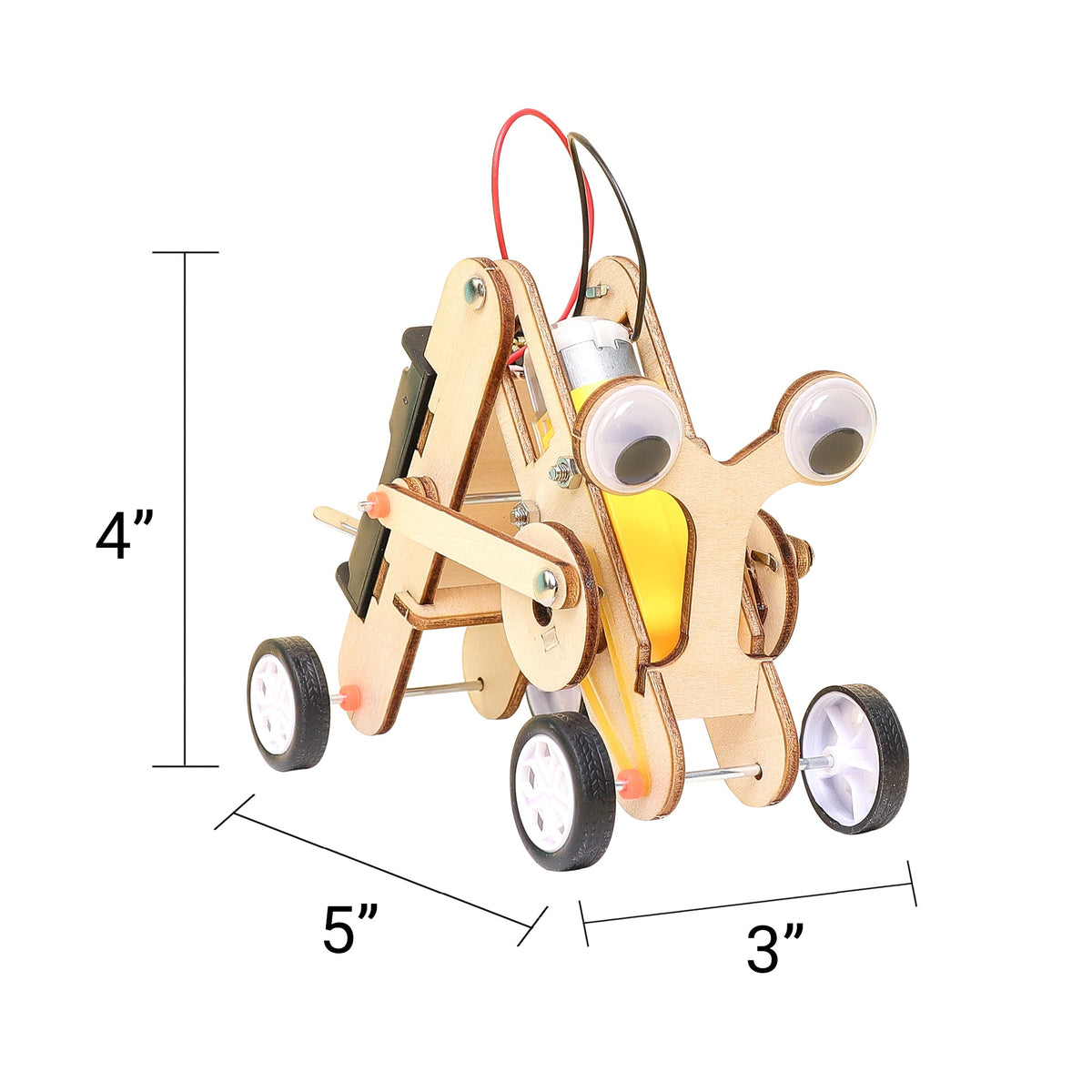Kitsville Crawling Bug Robot DIY Kit – Wooden STEM Building Kit for Kids
