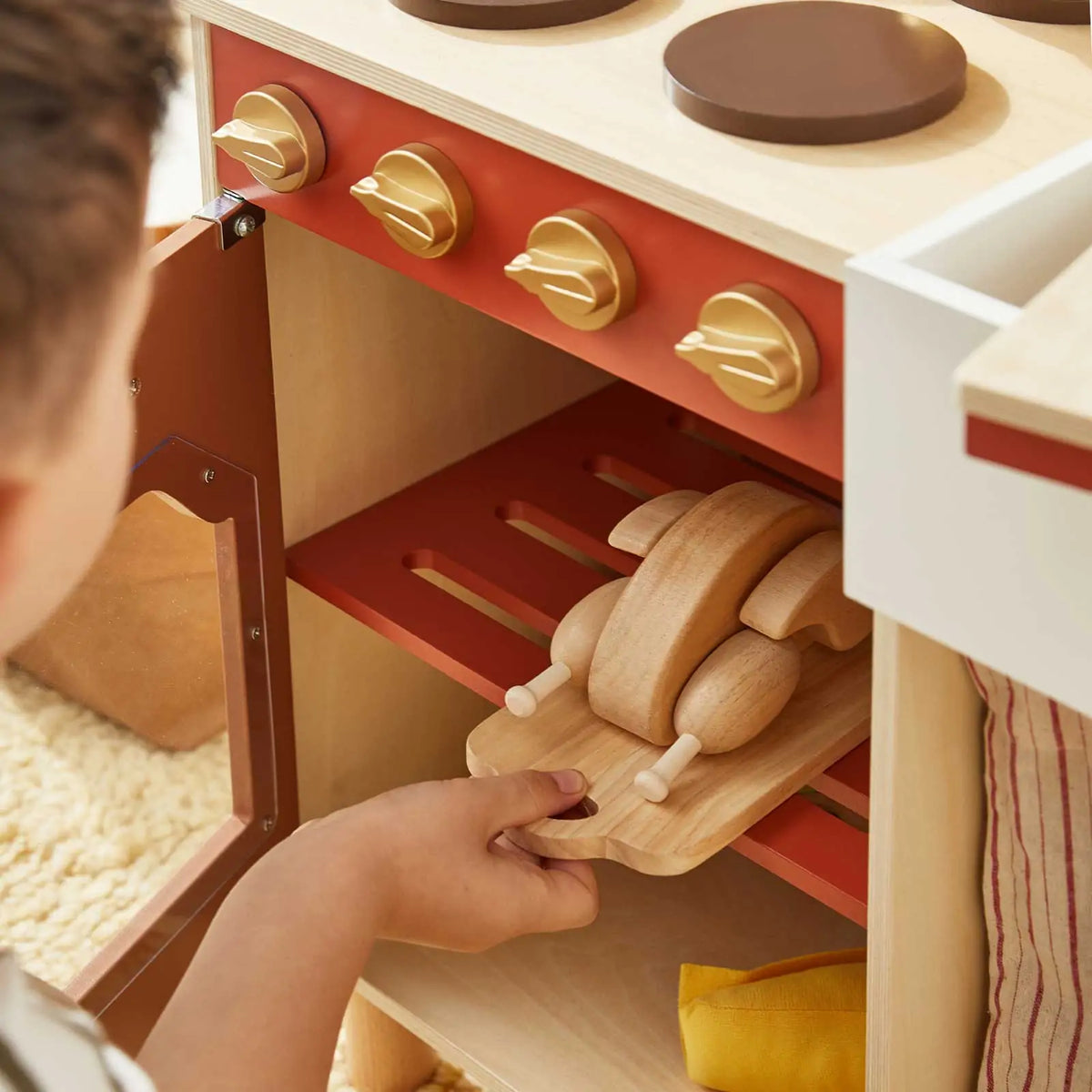 Tiny Land Honey Kitchenette Play Kitchen – Toddler Pretend Cooking Set