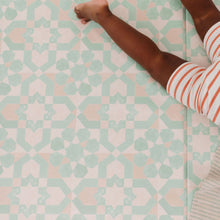 Load image into Gallery viewer, Green Tile Vegan Leather Mat
