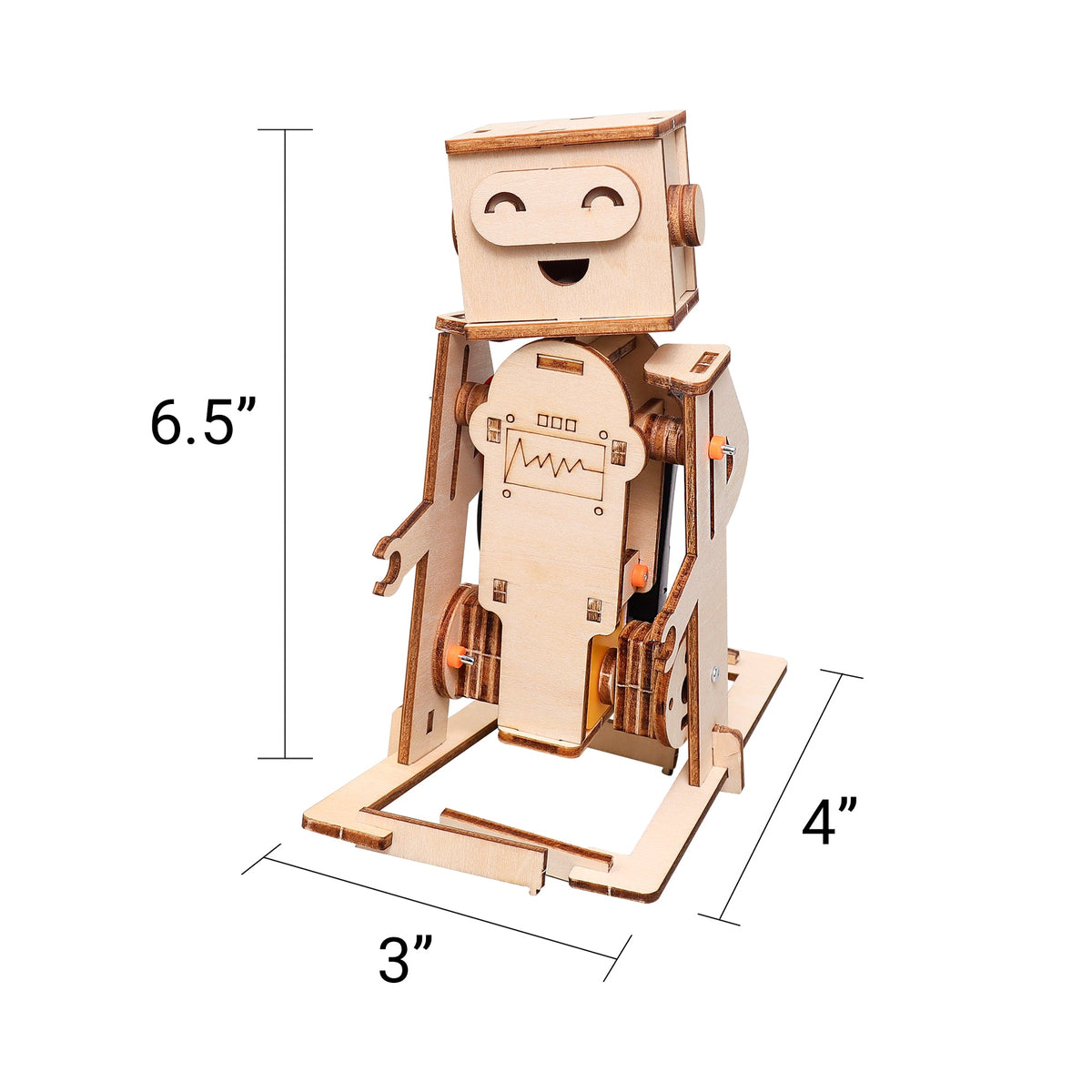Kitsville WalkieBot Walking Robot DIY Kit – Wooden STEM Building Kit for Kids