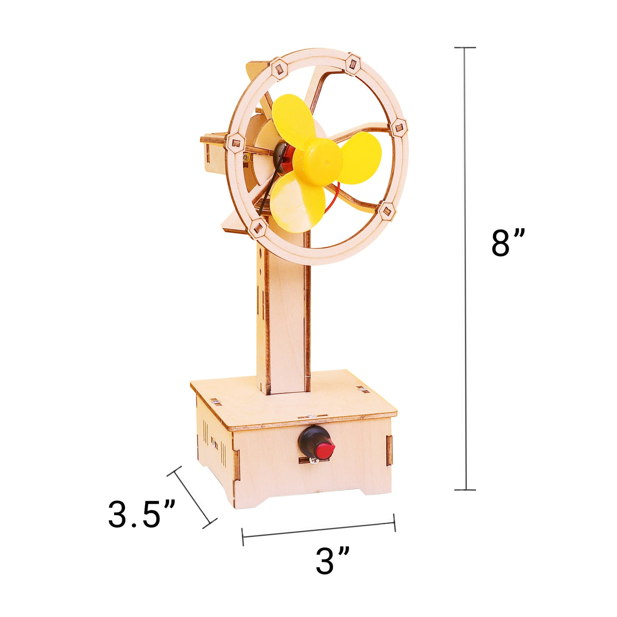 Kitsville Variable-Speed Oscillating Fan DIY Kit – Wooden STEM Building Kit for Kids