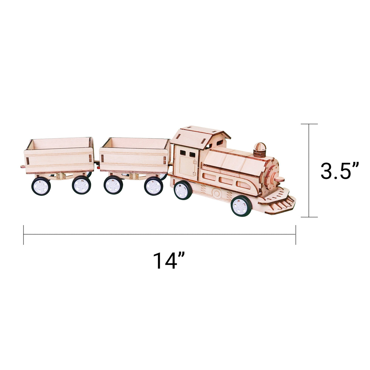 Kitsville Motorized Train DIY Kit – Wooden STEM Building Kit for Kids