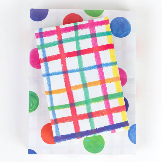 Jumbo Plaid/Dot • Double-Sided Eco Party Wrapping Paper