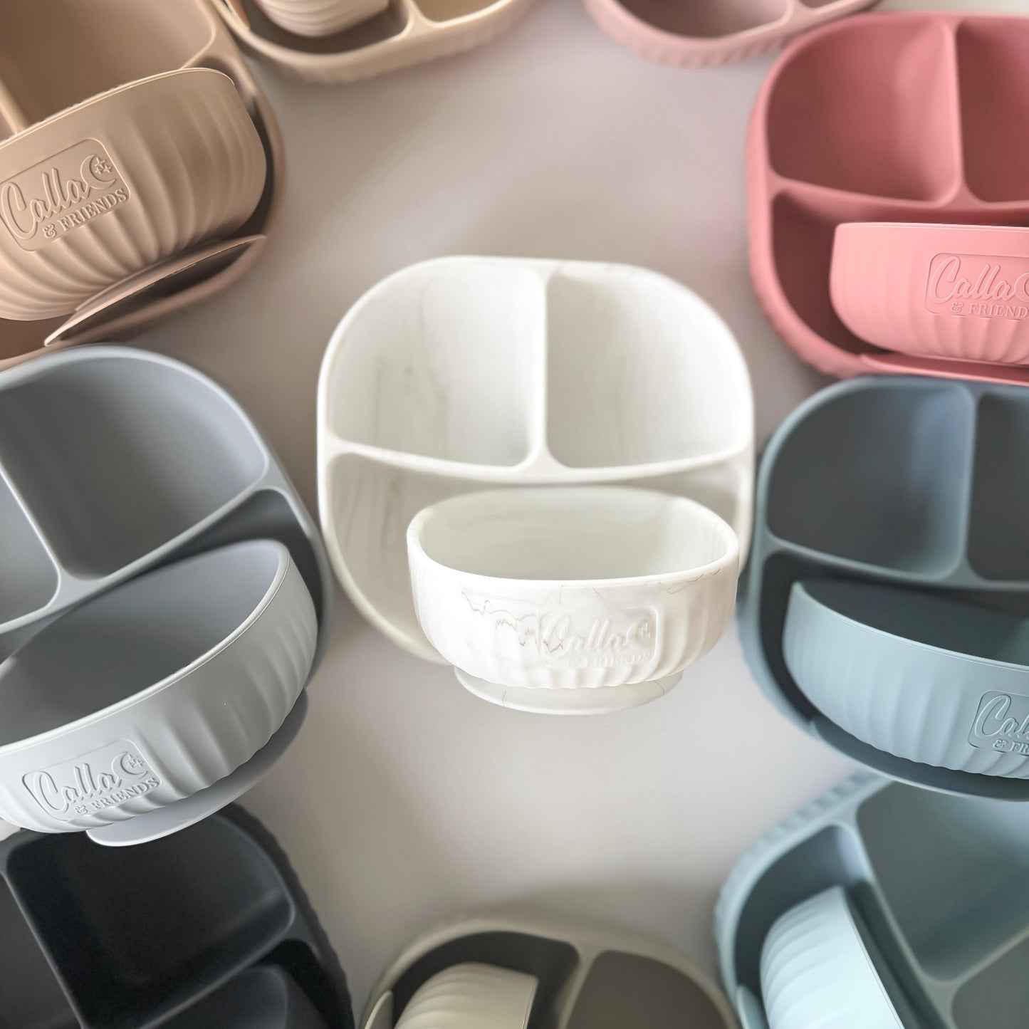 Calla and Friends Boston Bowl | 100% Food-Grade Silicone Suction Bowl with Lid | BPA-Free Toddler Bowl
