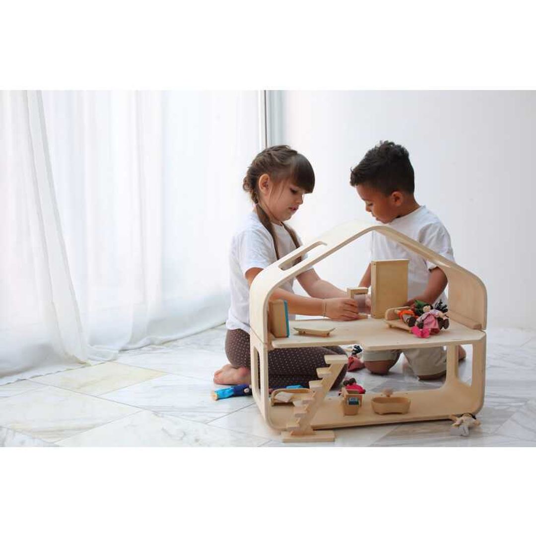 PlanToys Eco-Friendly Wooden Contemporary Dollhouse