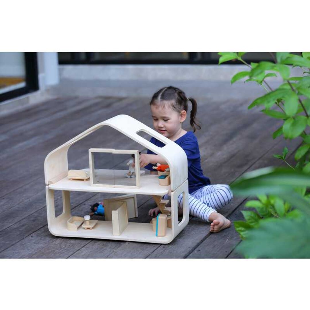 PlanToys Eco-Friendly Wooden Contemporary Dollhouse