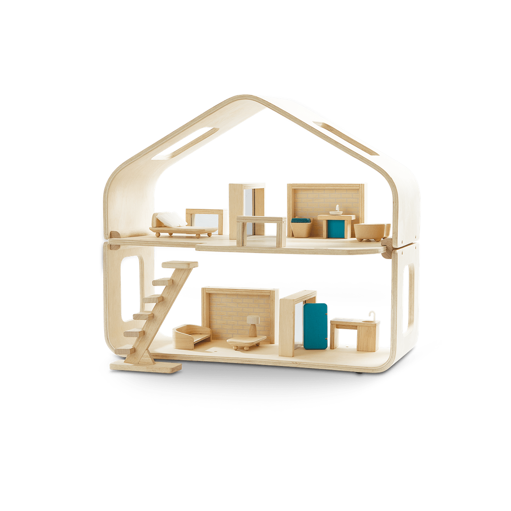 PlanToys Eco-Friendly Wooden Contemporary Dollhouse