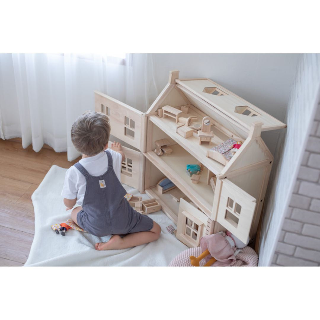 PlanToys Eco-Friendly Wooden Victorian Dollhouse