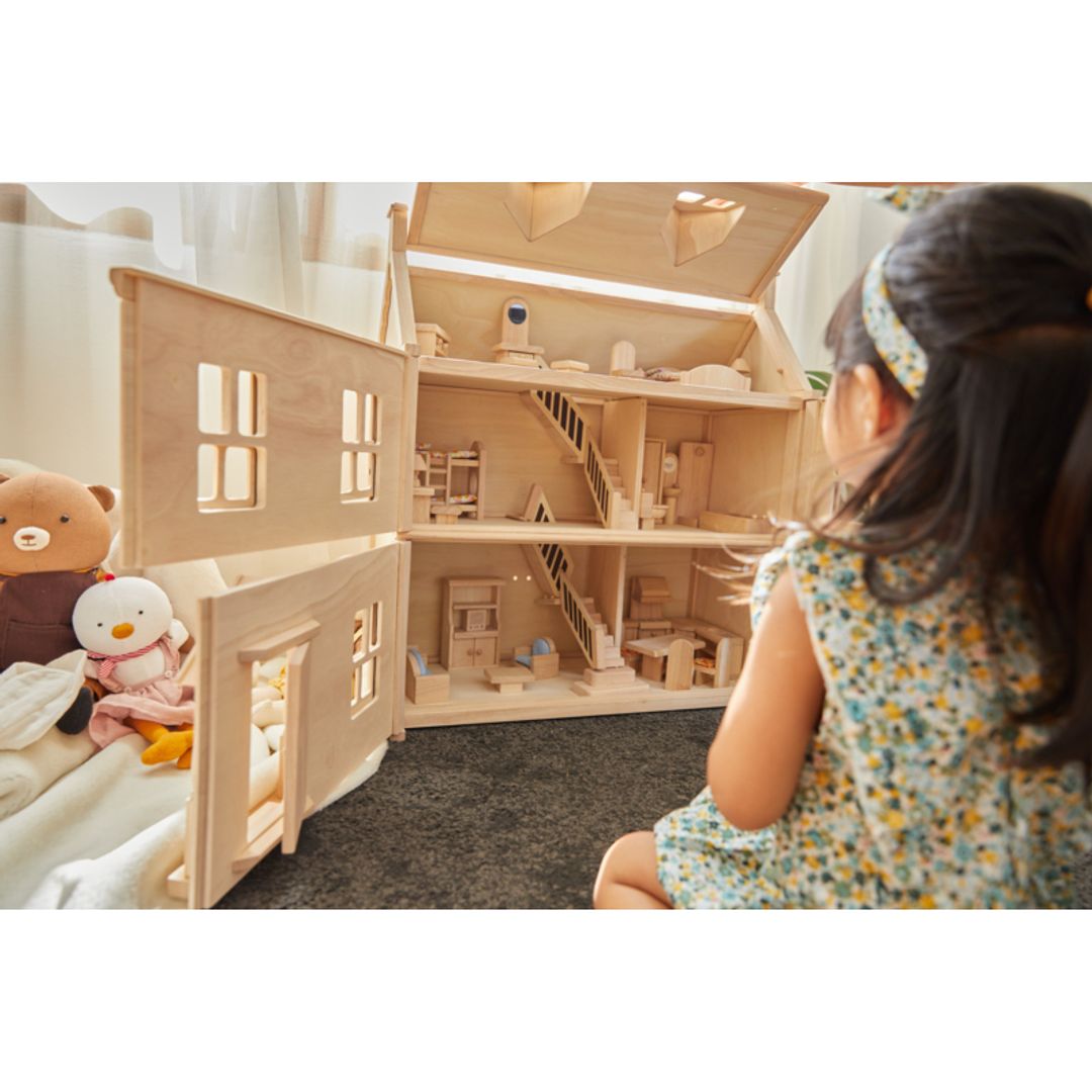PlanToys Eco-Friendly Wooden Victorian Dollhouse