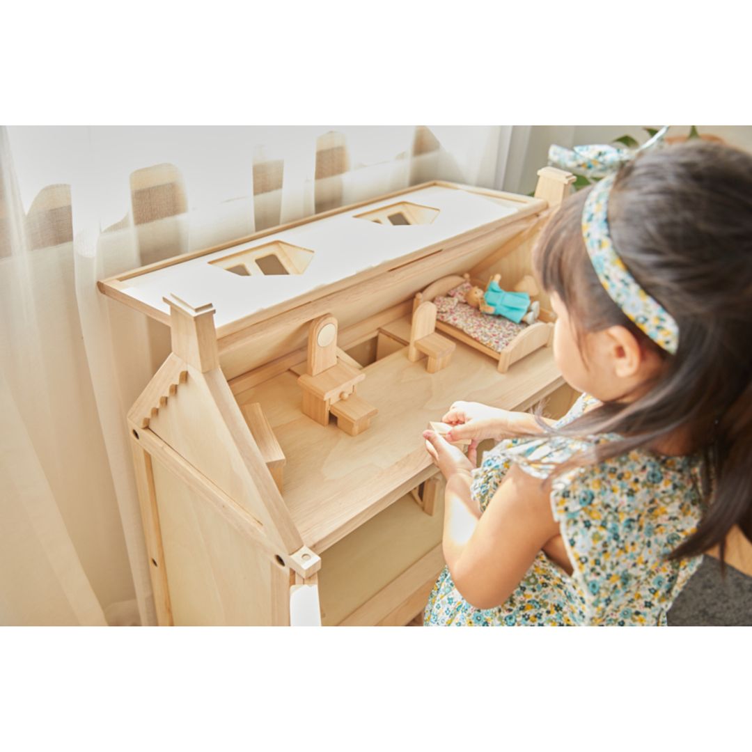 PlanToys Eco-Friendly Wooden Victorian Dollhouse