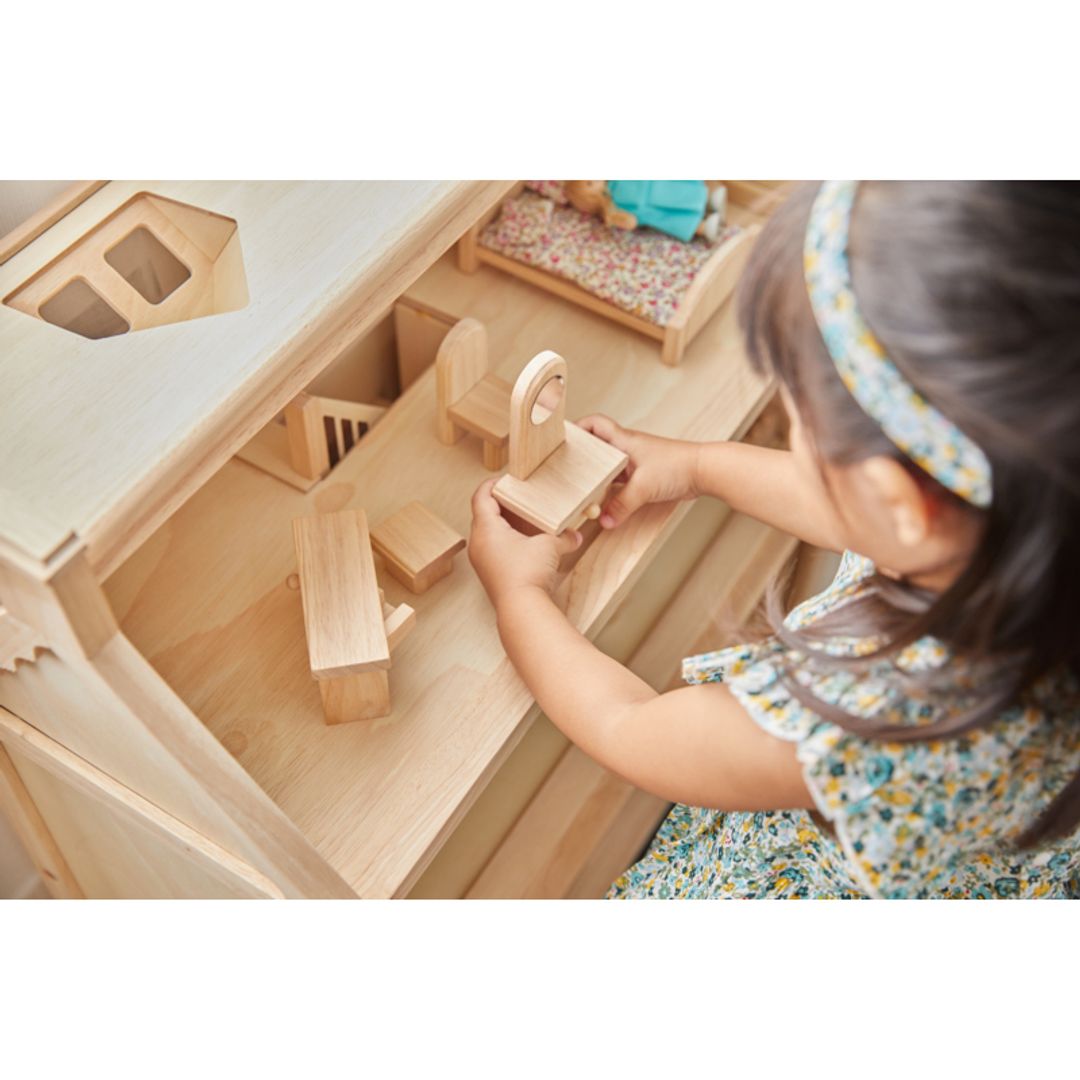 PlanToys Eco-Friendly Wooden Victorian Dollhouse