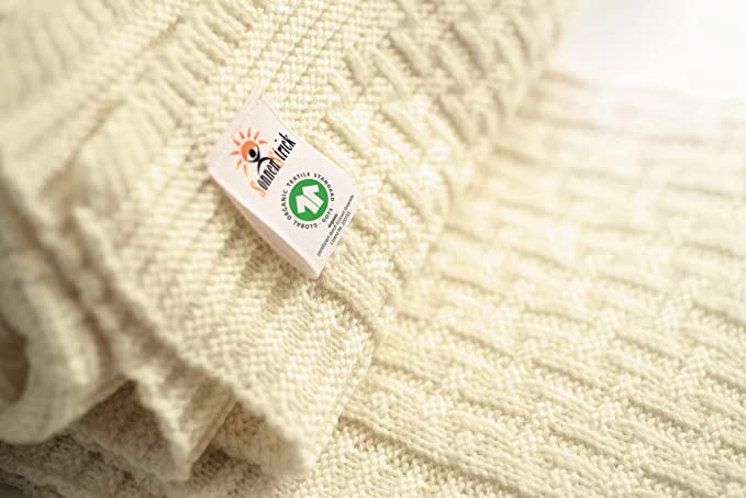 Tittimitti Sonnenstrick 100% GOTS Certified Organic Fine Merino Wool Baby Blanket Made in Germany