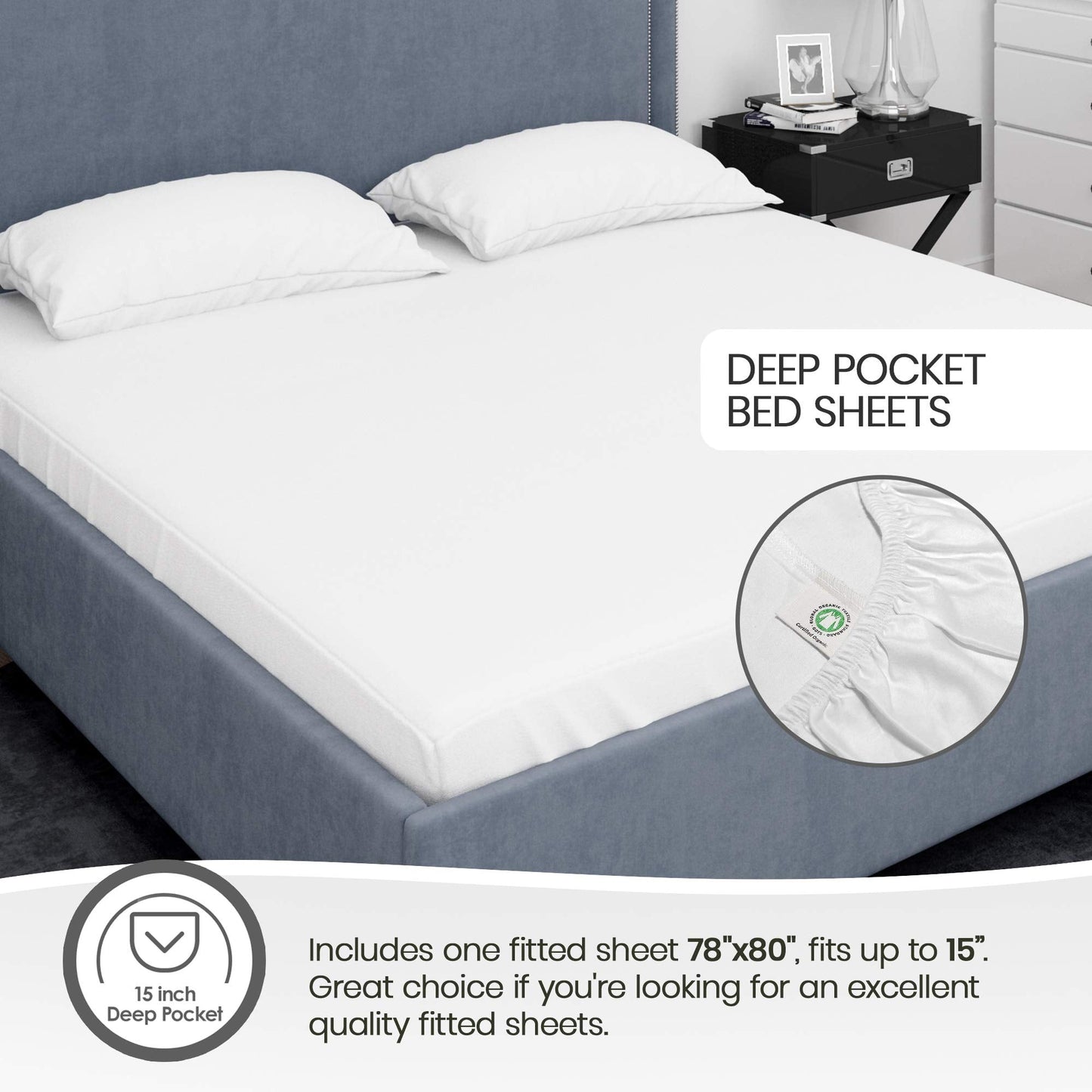 500 TC Sateen Fitted Sheet