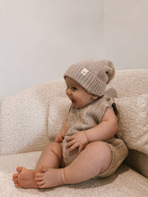 Load image into Gallery viewer, Luca + Luna Organic Cotton Cable Knit Baby Summer Romper - Heather Beige
