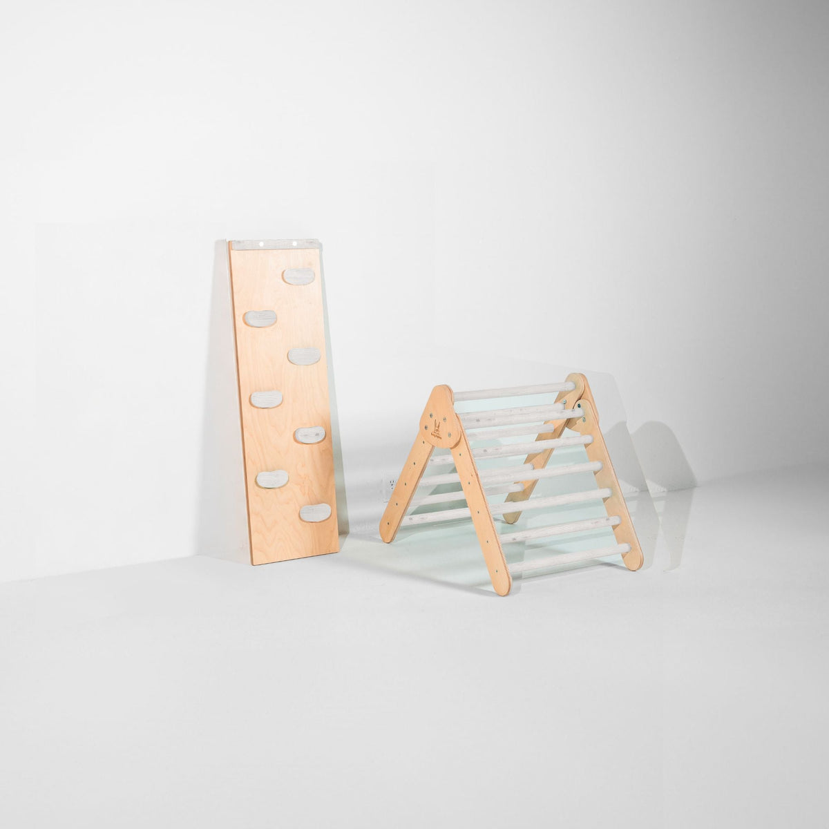 Bunny Hopkins My First Climber Playset – Mini Pikler Triangle with Reversible Ramp, Made in the USA
