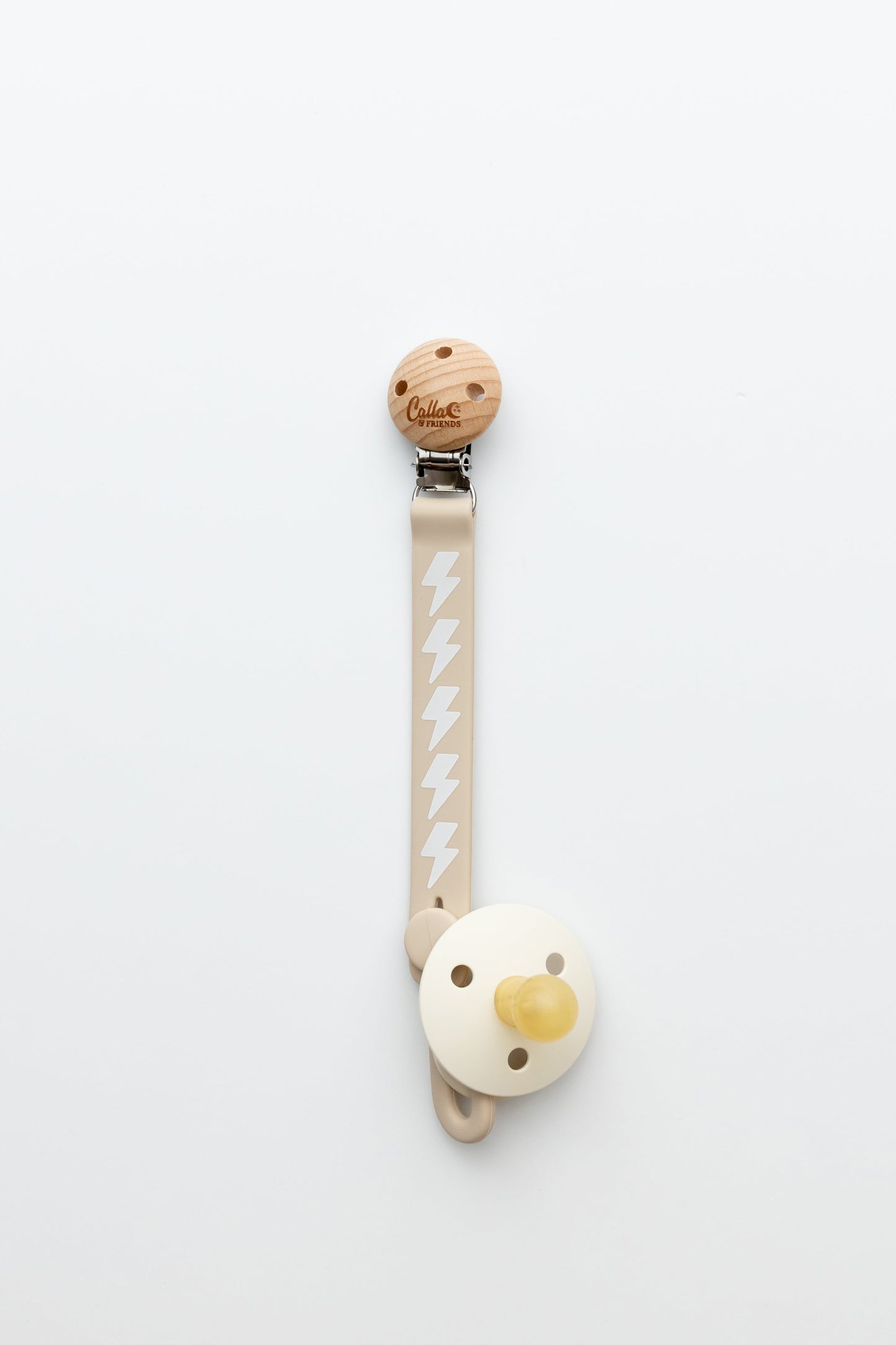 Calla and Friends Silicone Non-Toxic Nash Everything Pacifier Clip - Bolt
