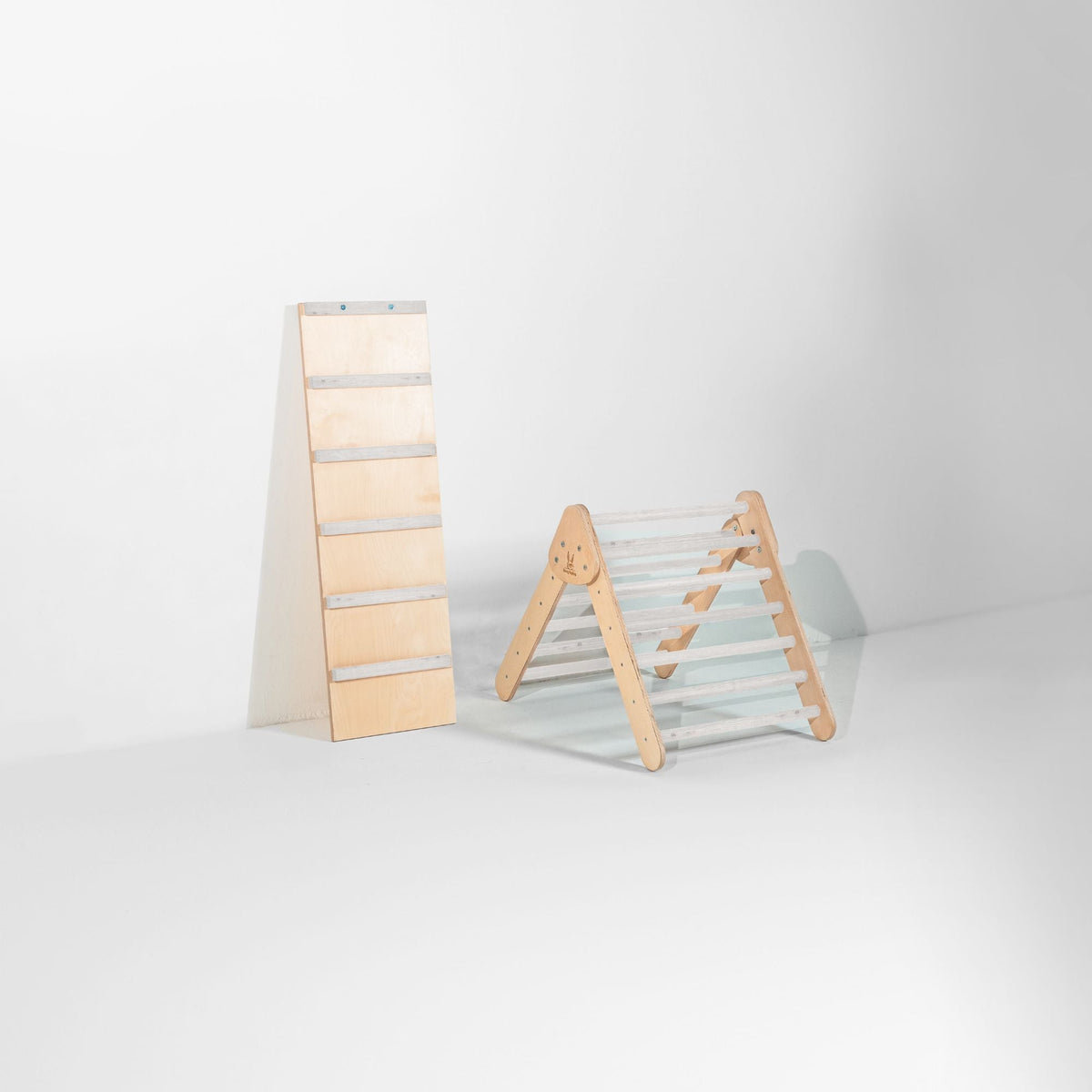 Bunny Hopkins My First Climber Playset – Mini Pikler Triangle with Reversible Ramp, Made in the USA