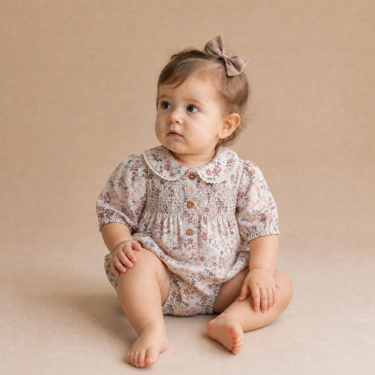 Organic Cotton Smocked Long Sleeve Bubble Romper for Babies – Wild Sprig