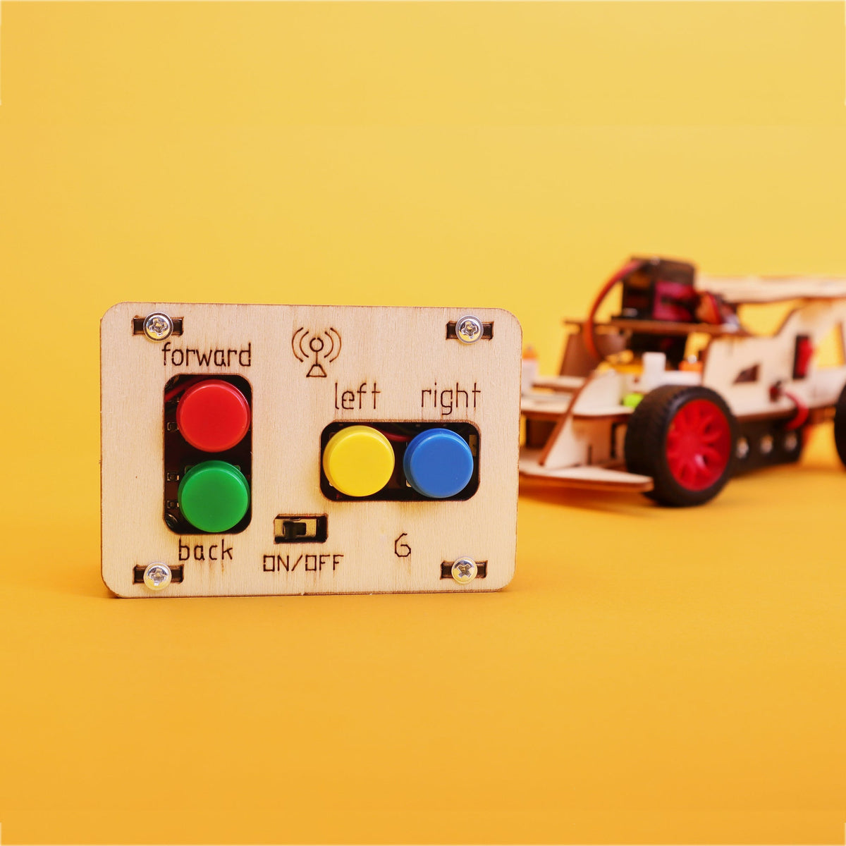 Kitsville Steering Remote Control Car DIY Kit – Wooden STEM Building Kit for Kids 12+