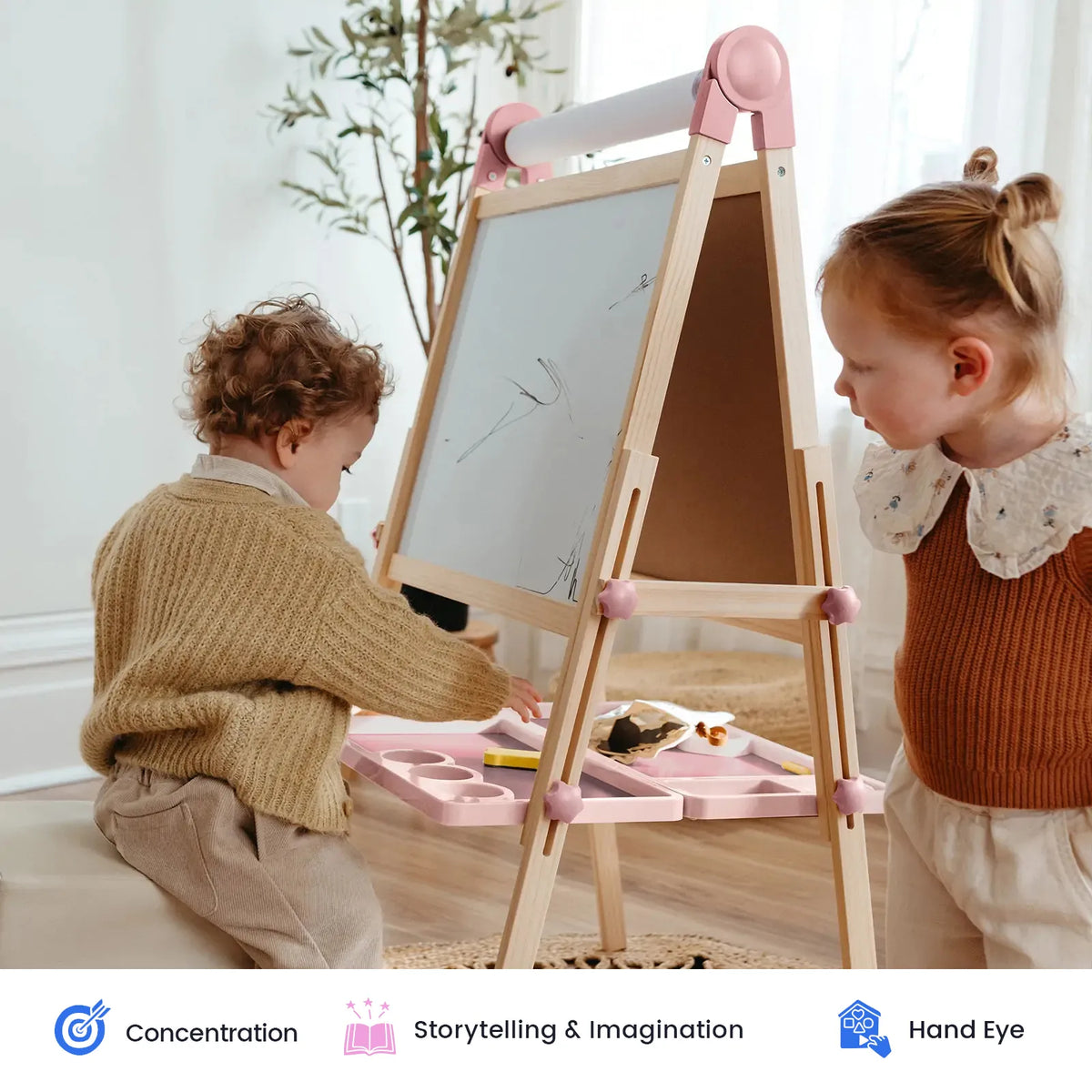 Tiny Land Magnitales Double-Sided Art Easel & Paper Roll Set