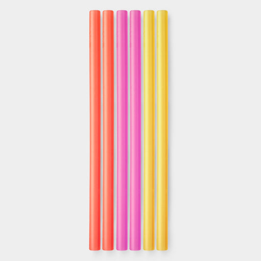 8" Reusable Silicone Straw, 6pk