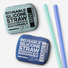 Load image into Gallery viewer, 8&quot; Reusable Silicone Straw &amp; Travel Case, 2pk
