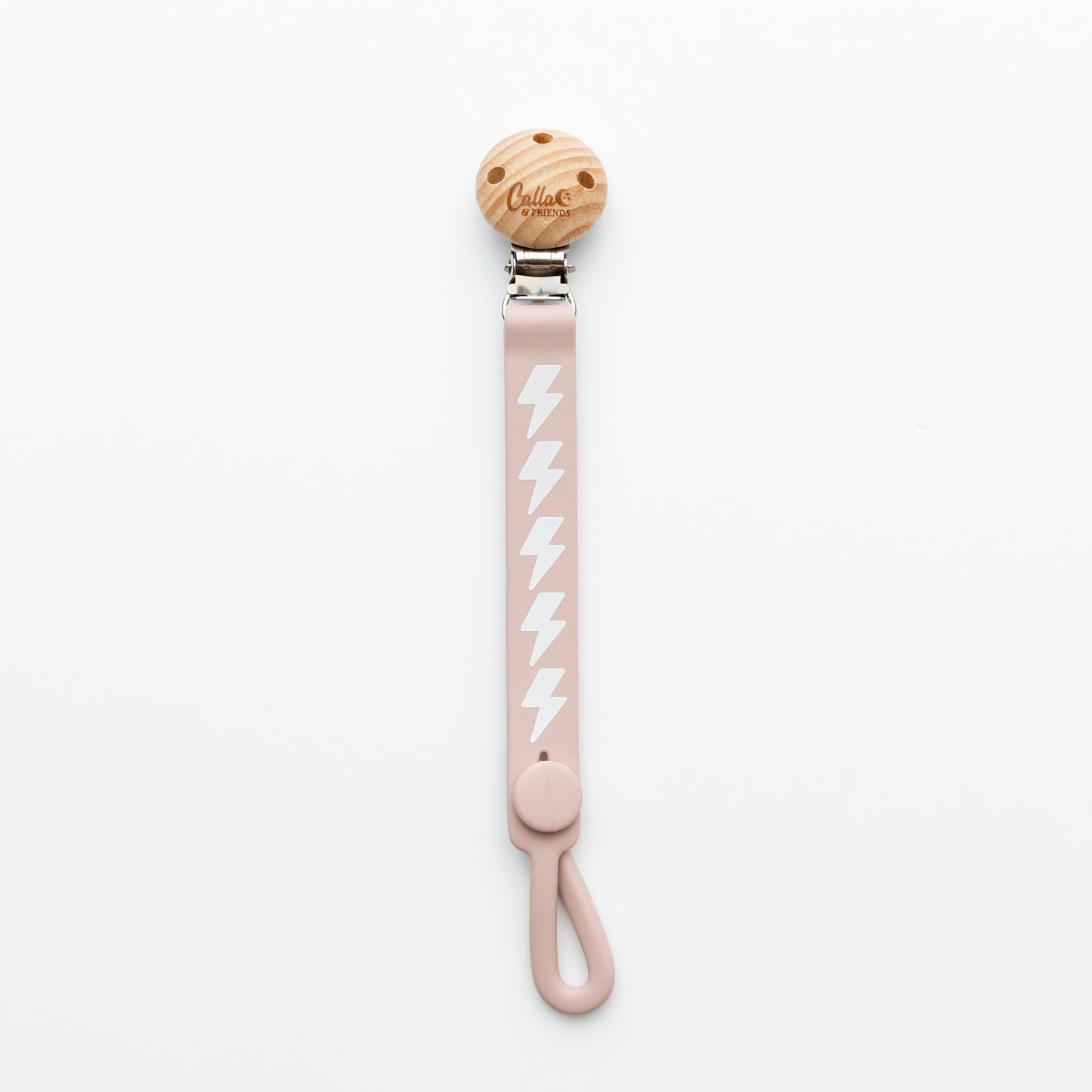 Calla and Friends Silicone Non-Toxic Nash Everything Pacifier Clip - Bolt