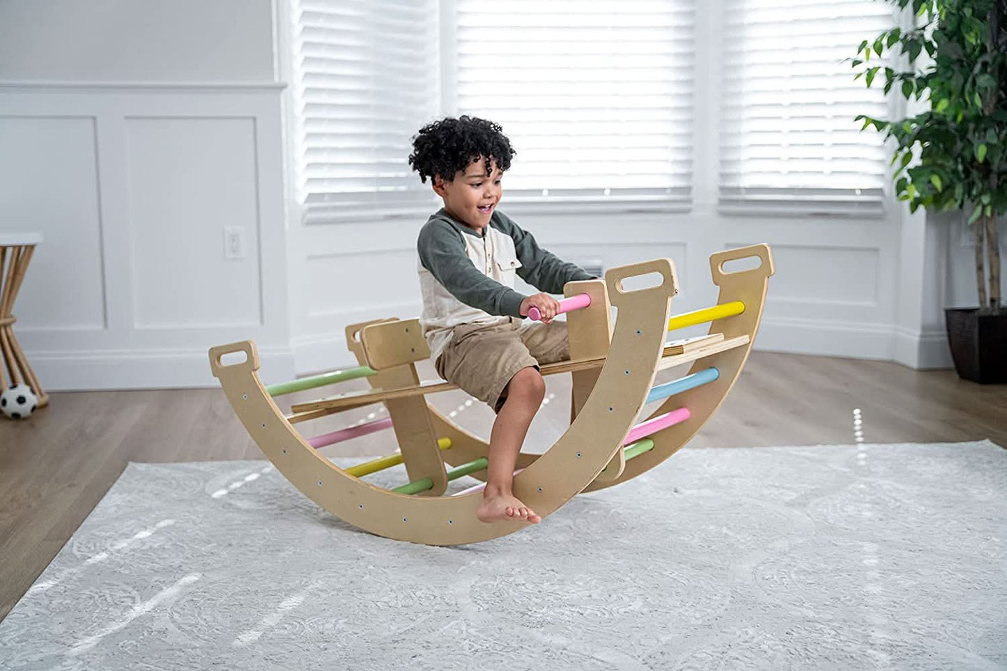 Avenlur Bailis Eco-Friendly Wooden Climbing Arch and Rocker