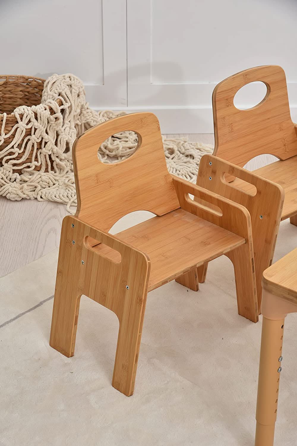 Avenlur Adrian - Sustainable Bamboo Toddler Table and Chair 5 Piece Set